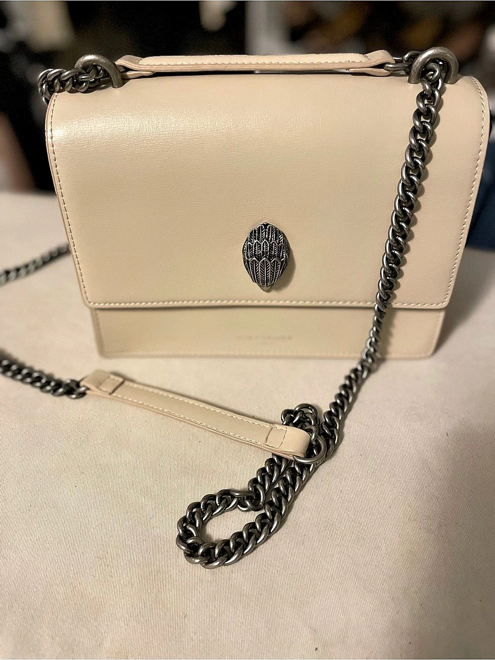 Kurt Geiger Chain Crossbody Bag in Bone